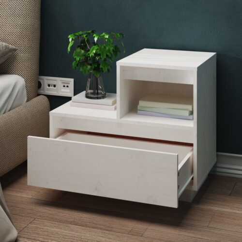 Bedside Cabinets 2pcs White 60x34x51cm Solid Wood Pine - Image 11