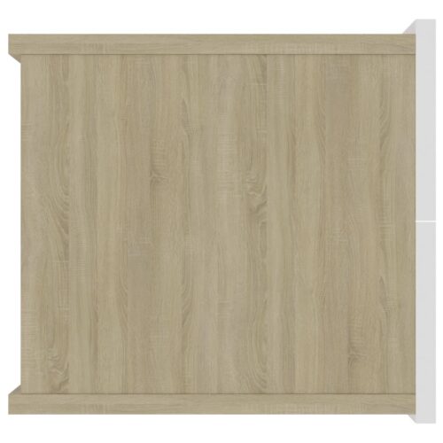 Bedside Cabinets 2pcs White Sonoma Oak 40x30x30cm Engineered Wood - Image 6