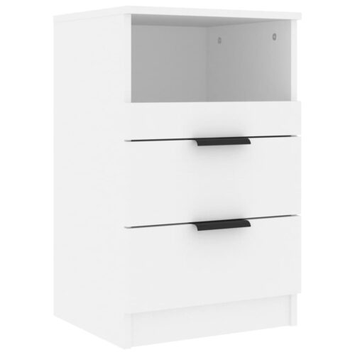 Bedside Cabinets 2pcs White Engineered Wood - Image 3