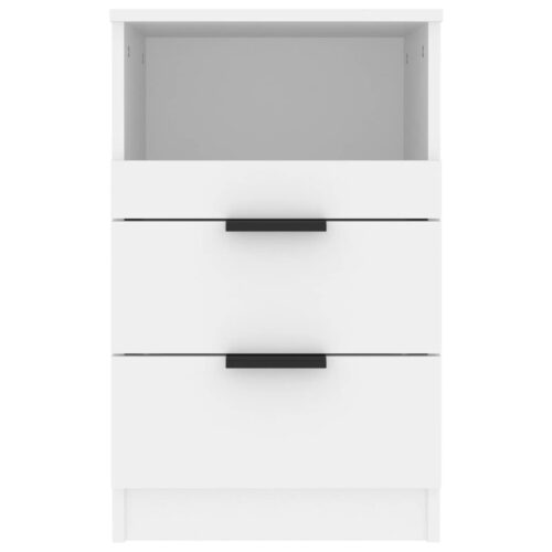 Bedside Cabinets 2pcs White Engineered Wood - Image 4