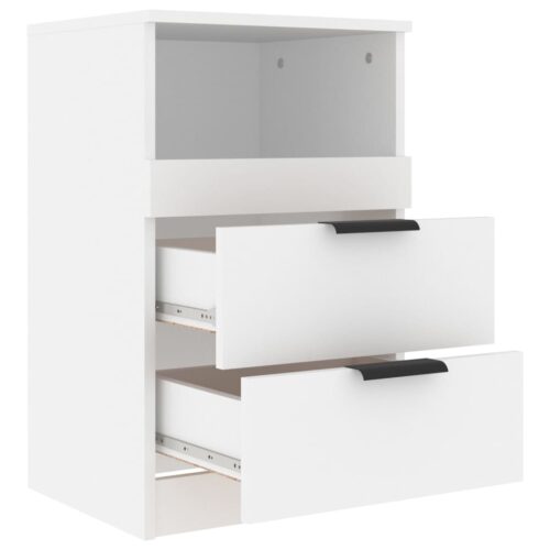 Bedside Cabinets 2pcs White Engineered Wood - Image 6