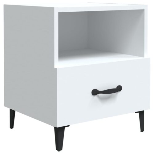 Bedside Cabinets 2pcs White Engineered Wood - Image 3