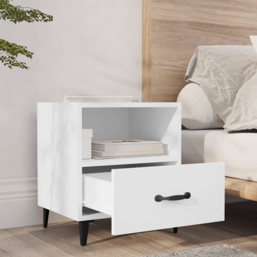 Bedside Cabinets 2pcs White Engineered Wood - Image 9