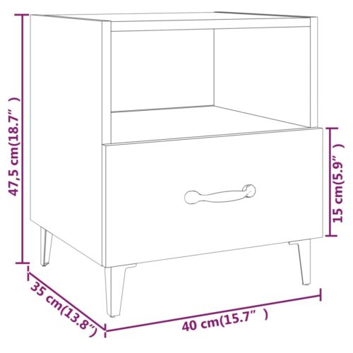 Bedside Cabinets 2pcs White Engineered Wood - Image 10
