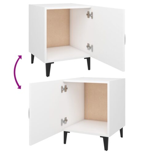 Bedside Cabinets 2pcs White Engineered Wood - Image 7