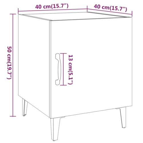 Bedside Cabinets 2pcs White Engineered Wood - Image 10