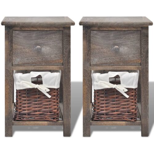 Bedside Cabinets 2pcs Wood Brown - Image 3