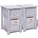 Bedside Cabinets 2pcs Wood White