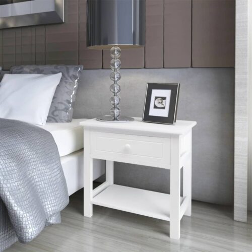 Bedside Cabinets 2pcs Wood White - Image 2
