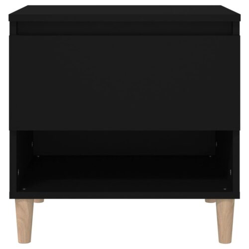 Wooden Bedside Table Drawers Storage Side Lamp Cabinet Bedroom Nightstand Black - Image 5