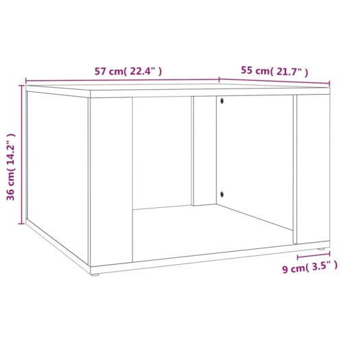 Bedside Table Grey Sonoma 57x55x36cm Engineered Wood - Image 8