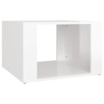 Bedside Table High Gloss White 57x55x36cm Engineered Wood