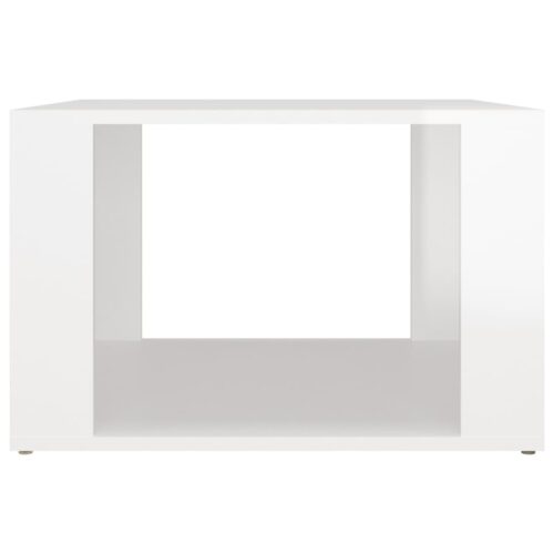 Bedside Table High Gloss White 57x55x36cm Engineered Wood - Image 5