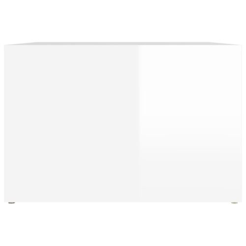 Bedside Table High Gloss White 57x55x36cm Engineered Wood - Image 6