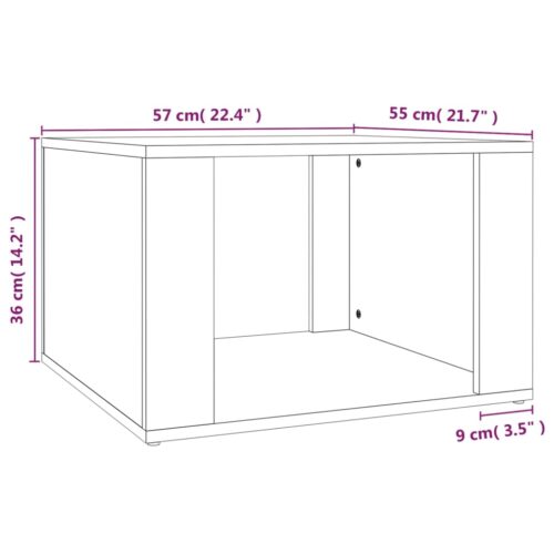 Bedside Table High Gloss White 57x55x36cm Engineered Wood - Image 8