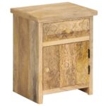 Solid Mango Wood Bedside Table Drawer Storage Side Cabinet Bedroom Nightstand
