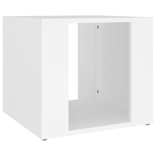 Bedside Table White 41x40x36cm Engineered Wood