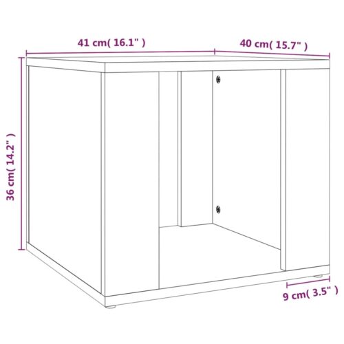 Bedside Table White 41x40x36cm Engineered Wood - Image 8