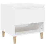 Bedside Table White 50x46x50cm Engineered Wood