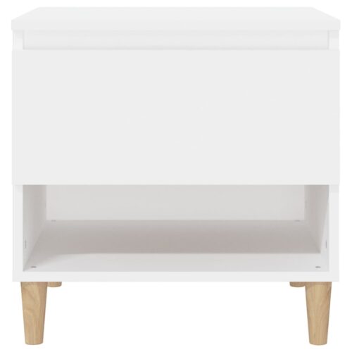 Bedside Table White 50x46x50cm Engineered Wood - Image 5