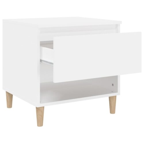 Bedside Table White 50x46x50cm Engineered Wood - Image 7