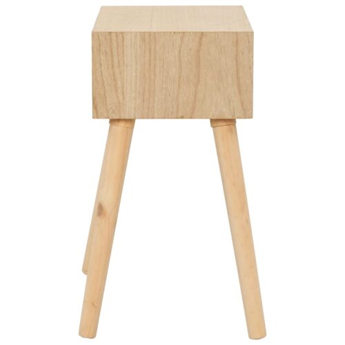 Bedside Table with a Drawer 44x30x58.5cm Solid Pinewood - Image 3
