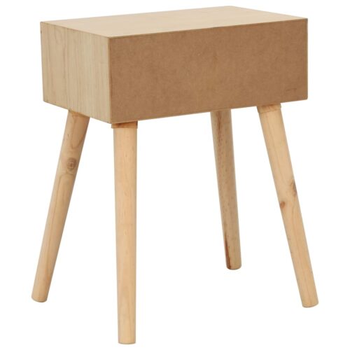 Bedside Table with a Drawer 44x30x58.5cm Solid Pinewood - Image 4