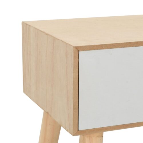 Bedside Table with a Drawer 44x30x58.5cm Solid Pinewood - Image 6