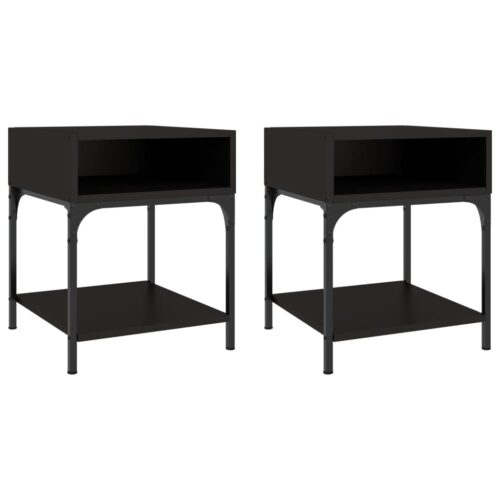Bedside Tables 2pcs Black 40x41x50cm Engineered Wood