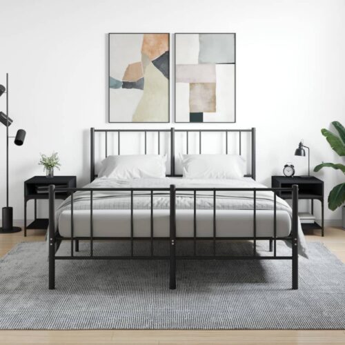 Bedside Tables 2pcs Black 40x41x50cm Engineered Wood - Image 2