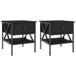 Bedside Tables 2pcs Black 40x42x45cm Engineered Wood