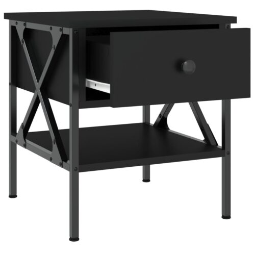 Bedside Tables 2pcs Black 40x42x45cm Engineered Wood - Image 7
