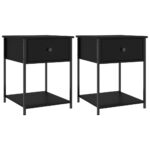 Bedside Tables 2pcs Black 44x45x58cm Engineered Wood