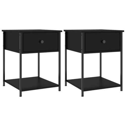 Bedside Tables 2pcs Black 44x45x58cm Engineered Wood