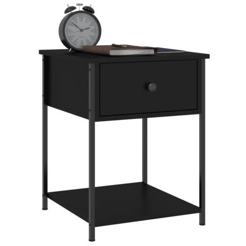 Bedside Tables 2pcs Black 44x45x58cm Engineered Wood - Image 4