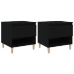 Bedside Tables 2pcs Black 50x46x50cm Engineered Wood