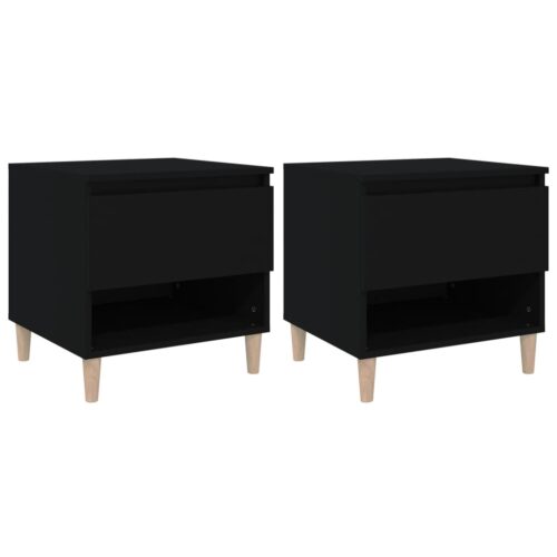 Bedside Tables 2pcs Black 50x46x50cm Engineered Wood