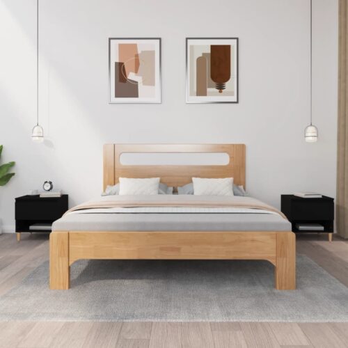 Bedside Tables 2pcs Black 50x46x50cm Engineered Wood - Image 2