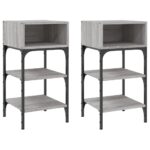 Bedside Tables 2pcs Grey Sonoma 35x34.5x70cm Engineered Wood