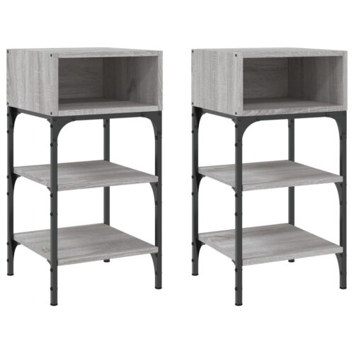 Bedside Tables 2pcs Grey Sonoma 35x34.5x70cm Engineered Wood