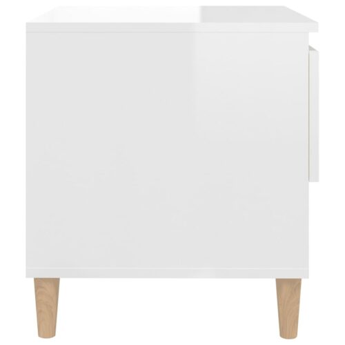 Bedside Tables 2pcs High Gloss White 50x46x50cm Engineered Wood - Image 6