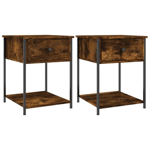 Bedside Tables 2pcs Smoked Oak 44x45x58cm Engineered Wood
