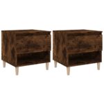 Bedside Tables 2pcs Smoked Oak 50x46x50cm Engineered Wood