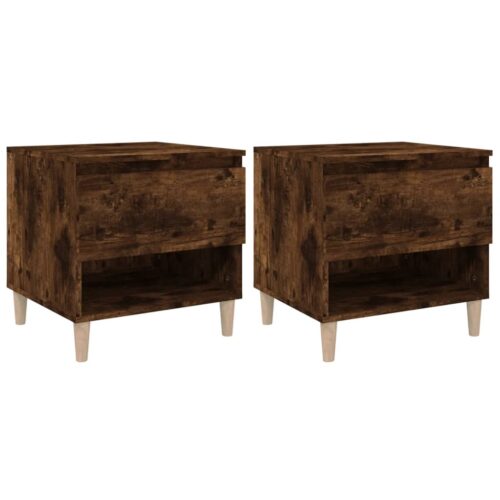 Bedside Tables 2pcs Smoked Oak 50x46x50cm Engineered Wood