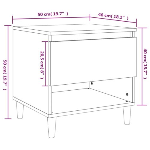 Bedside Tables 2pcs Smoked Oak 50x46x50cm Engineered Wood - Image 10