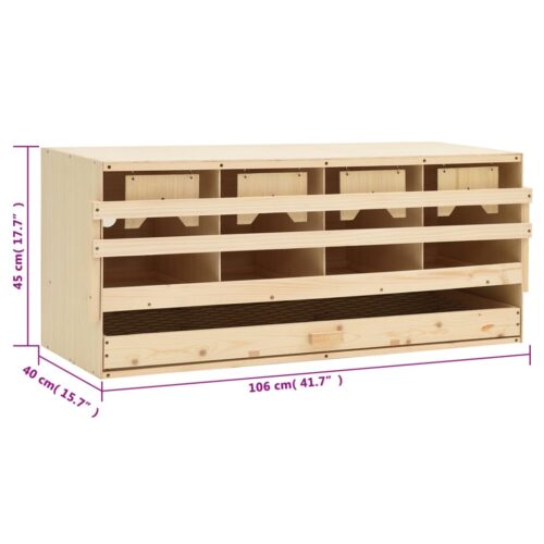Chicken Laying Nest 4 Compartments 106x40x45cm Solid Pine Wood - Image 10
