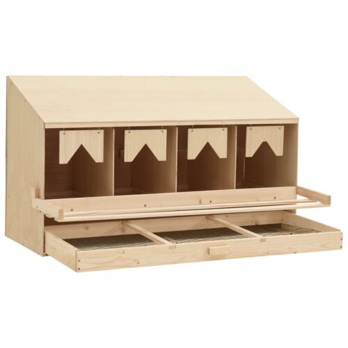 Chicken Laying Nest 4 Compartments 106x40x59cm Solid Pine Wood - Image 4