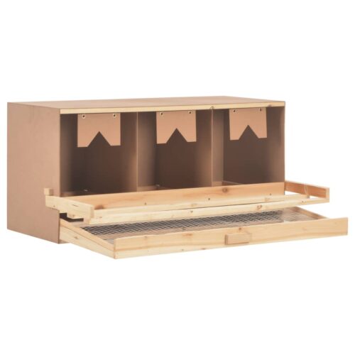Chicken Laying Nest 3 Compartments 96x40x45cm Solid Pine Wood - Image 4