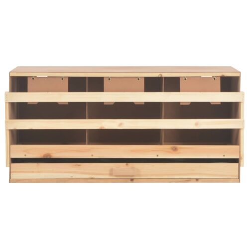 Chicken Laying Nest 3 Compartments 96x40x45cm Solid Pine Wood - Image 5