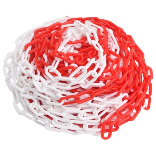 Warning Chain Red White 30m 4mm Plastic